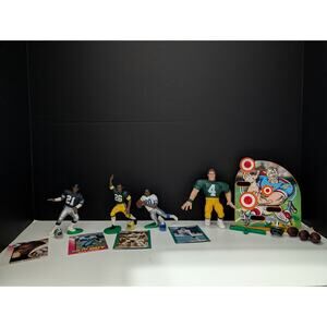 Starting Lineup NFL Lot Sanders Favre Deion Adderley Figures Cards + Game